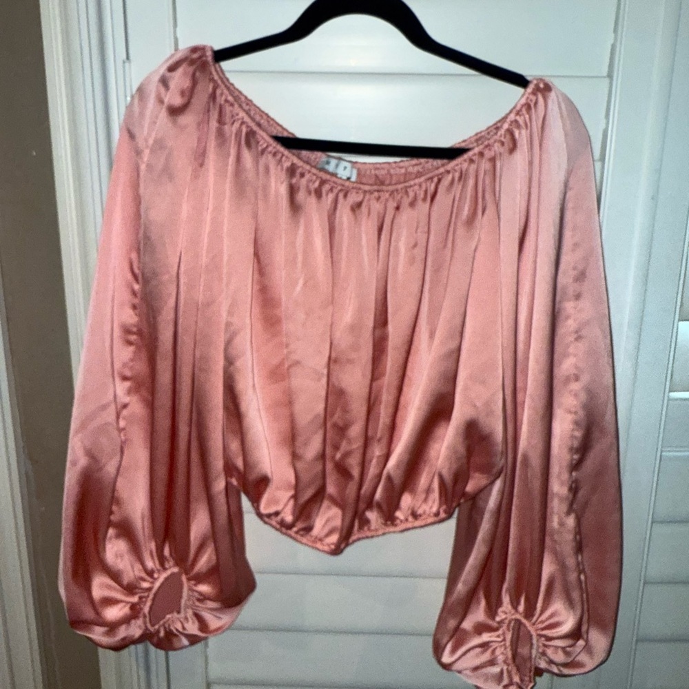 Elegant Pink Satin Blouse